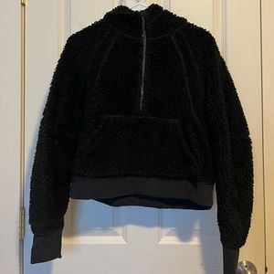 Lululemon scuba Sherpa sweatshirt 1/2 zip XS/S black